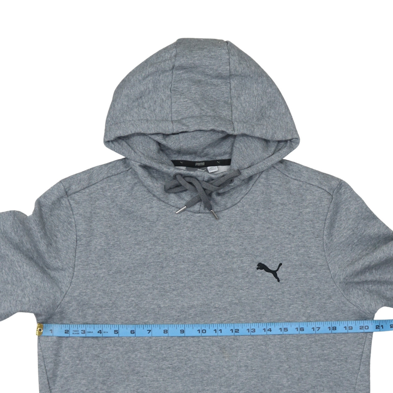 Puma Men’s Grey Pullover Hoodie Small Regular Fit Fleece Sweatshirt