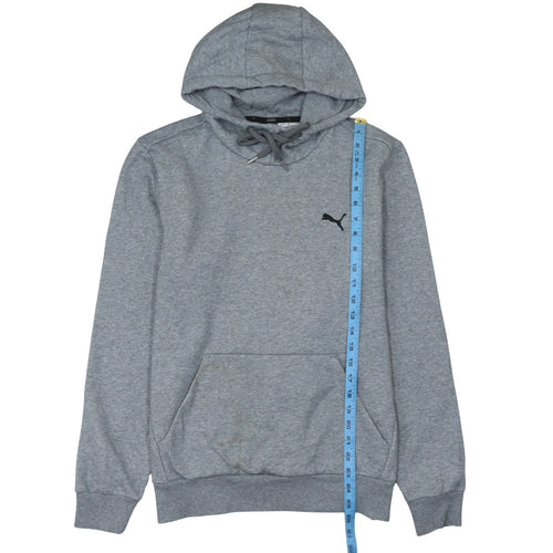 Puma Men’s Grey Pullover Hoodie Small Regular Fit Fleece Sweatshirt