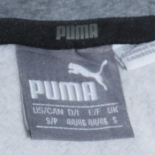 Puma Men’s Grey Pullover Hoodie Small Regular Fit Fleece Sweatshirt