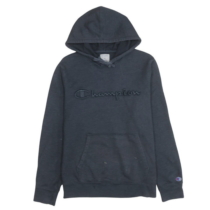Champion Men's Blue Pullover Hoodie Medium Embroidered Logo