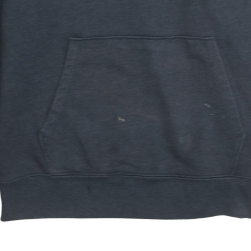 Champion Men's Blue Pullover Hoodie Medium Embroidered Logo