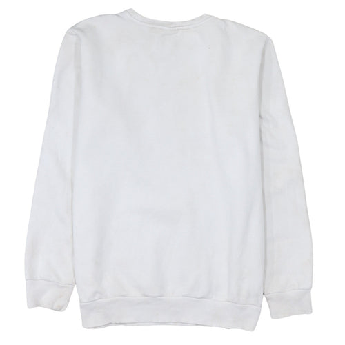 Adidas Boys White Sweatshirt XL Crew Neck Camouflage Logo Casual Style