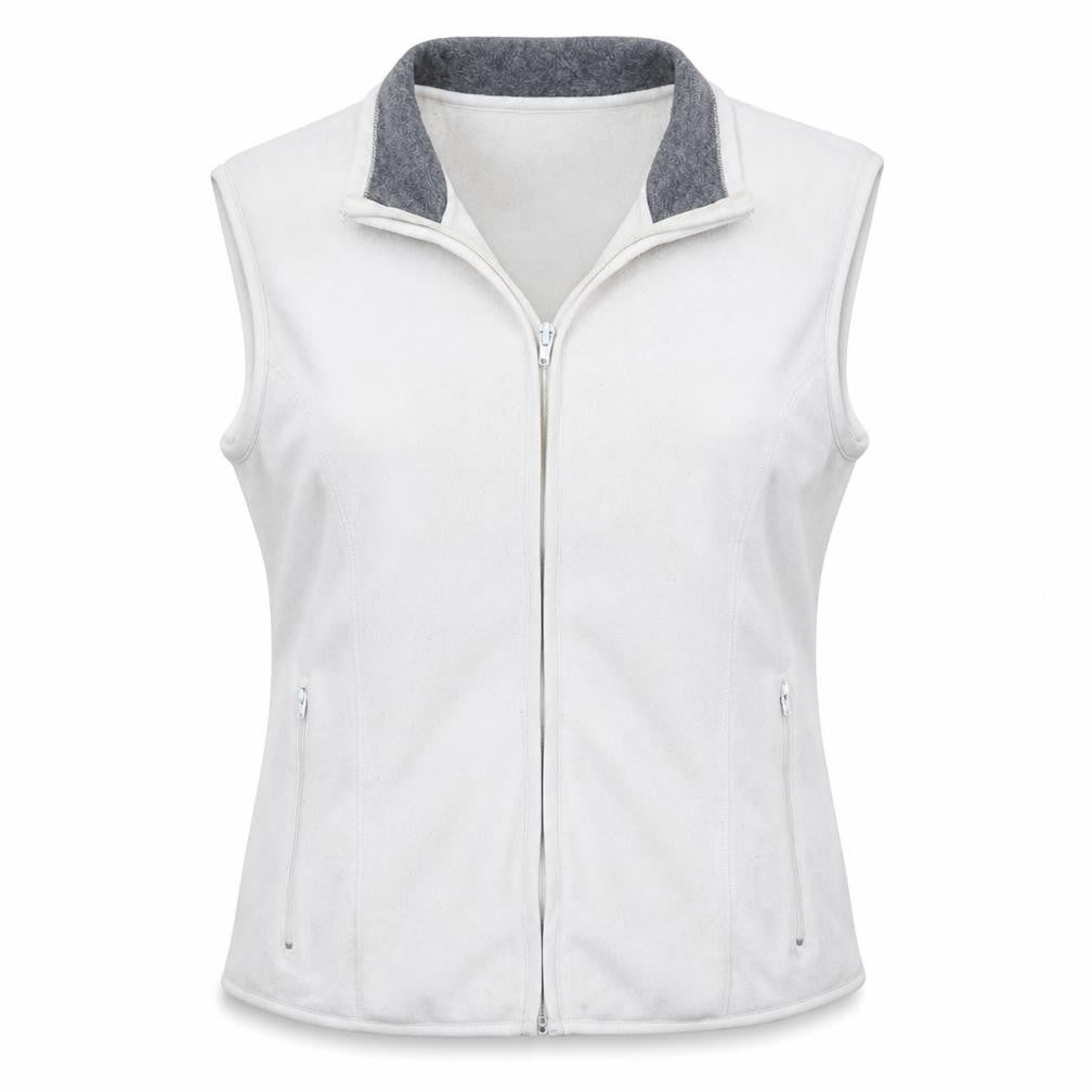 GAP Women’s White Fleece Bodywarmer Gilet XL Zip Pockets Casual
