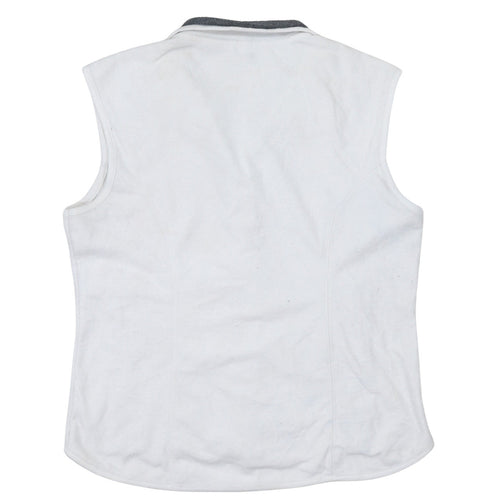 GAP Women’s White Fleece Bodywarmer Gilet XL Zip Pockets Casual