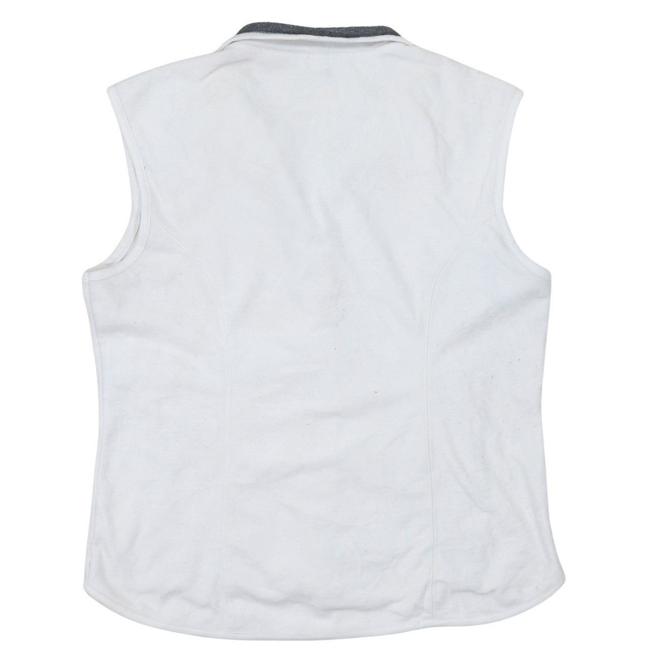 GAP Women’s White Fleece Bodywarmer Gilet XL Zip Pockets Casual