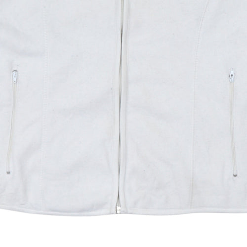 GAP Women’s White Fleece Bodywarmer Gilet XL Zip Pockets Casual