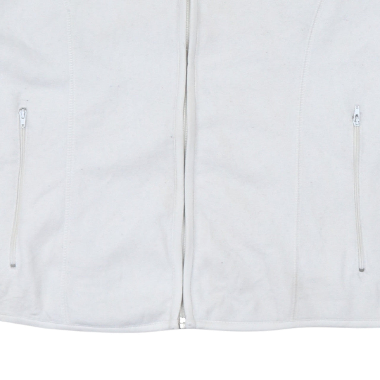 GAP Women’s White Fleece Bodywarmer Gilet XL Zip Pockets Casual