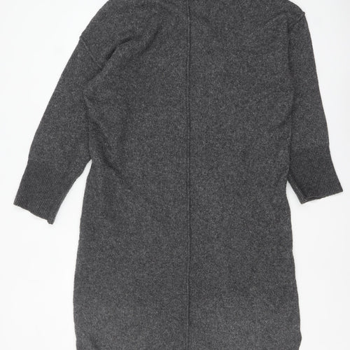 ASOS DESIGN Women Grey Knit Jumper Dress Size M High Neck