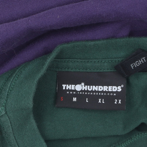 The Hundreds Men's Green Purple Beige Colourblock Cotton Long Sleeve S