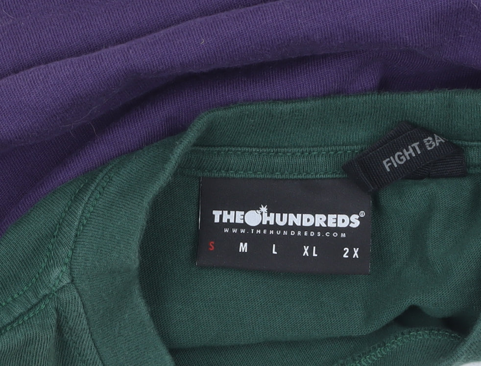The Hundreds Men's Green Purple Beige Colourblock Cotton Long Sleeve S