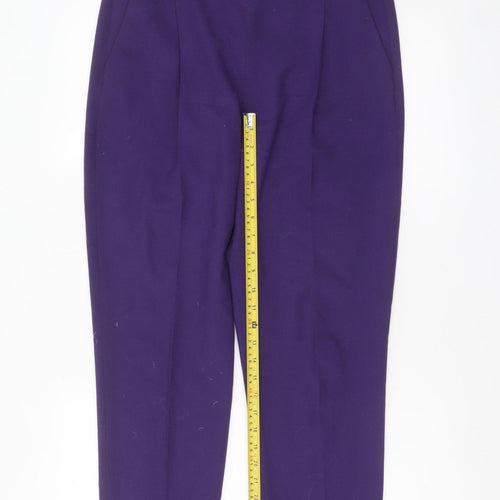 Jigsaw Women's Purple Wool Blend Tailored Tapered Trousers Size 12