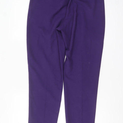 Jigsaw Women's Purple Wool Blend Tailored Tapered Trousers Size 12