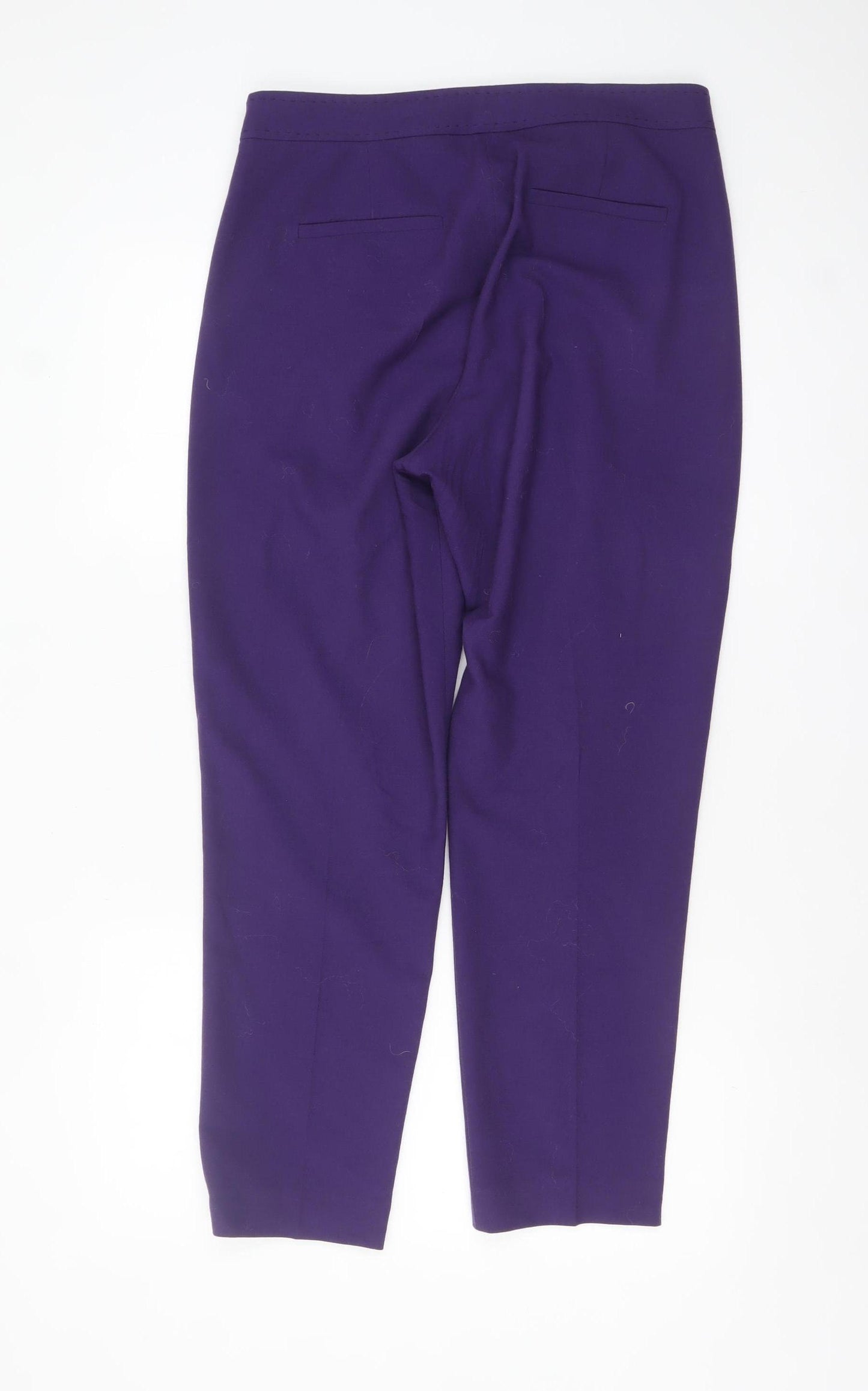 Jigsaw Women's Purple Wool Blend Tailored Tapered Trousers Size 12