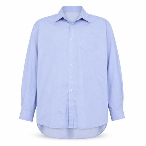 Brook Taverner Men's Blue Striped Non-Iron Cotton Button-Up Shirt Size 20