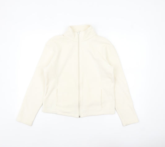 Marks and Spencer Women’s Ivory Fleece Zip Jacket Size 14