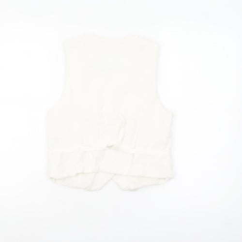 Zara Women’s Ivory Linen Blend Tuxedo Waistcoat XS