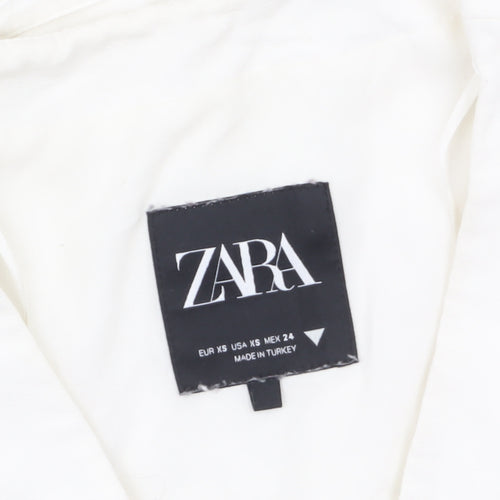Zara Women’s Ivory Linen Blend Tuxedo Waistcoat XS