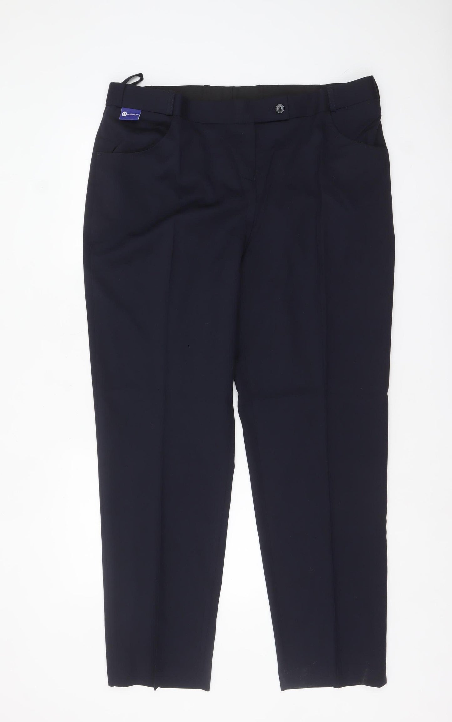 Hunter Men's Blue Regular Fit Wool Blend Work Trousers Size 18