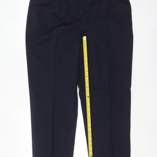 Hunter Men's Blue Regular Fit Wool Blend Work Trousers Size 18