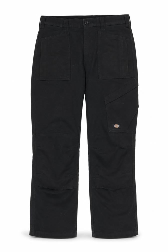 Front view of Dickies Men’s Black Cargo Work Trousers W32 L30 Cotton Blend
