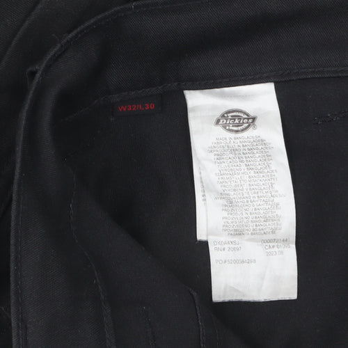 Dickies Men’s Black Cargo Work Trousers W32 L30 Cotton Blend