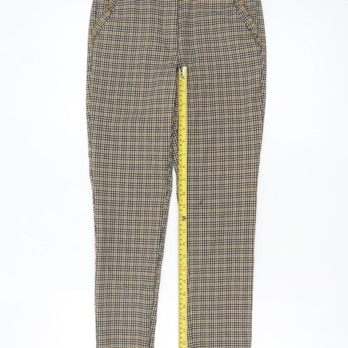 Zara Basic Women's Beige Check Slim Trousers XS