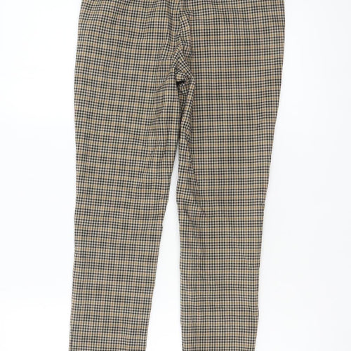 Zara Basic Women's Beige Check Slim Trousers XS