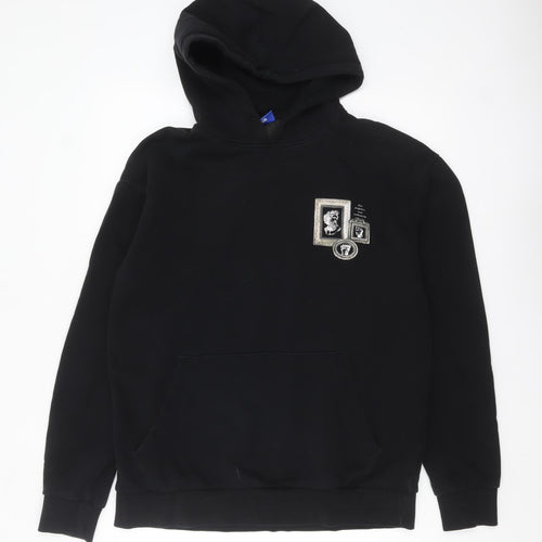 Jack & Jones Men’s Black Graphic Print Pullover Hoodie Size L
