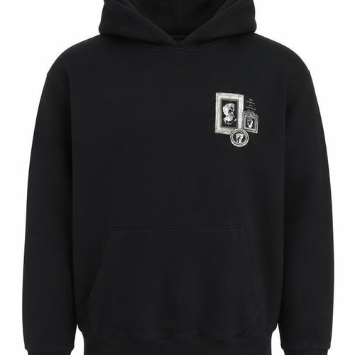 Jack & Jones Men’s Black Graphic Print Pullover Hoodie Size L