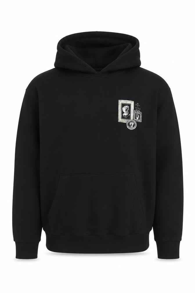 Jack & Jones Men’s Black Graphic Print Pullover Hoodie Size L