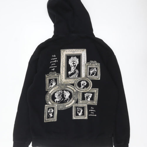 Jack & Jones Men’s Black Graphic Print Pullover Hoodie Size L