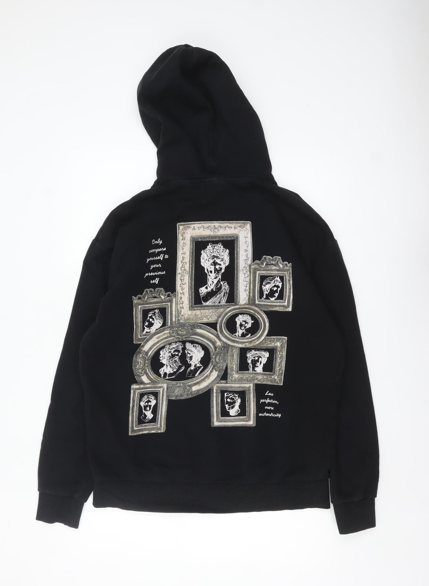 Jack & Jones Men’s Black Graphic Print Pullover Hoodie Size L