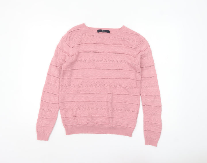 Isle Essentials Women’s Pink Knit Pullover Jumper Size S 10-12