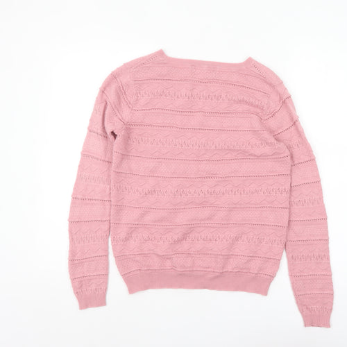 Isle Essentials Women’s Pink Knit Pullover Jumper Size S 10-12