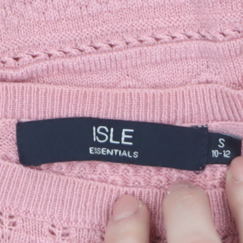 Isle Essentials Women’s Pink Knit Pullover Jumper Size S 10-12