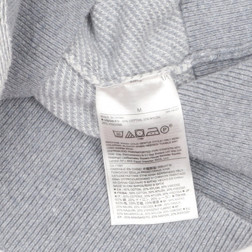 Banana Republic Men's Grey Full Zip Knit Jumper Medium