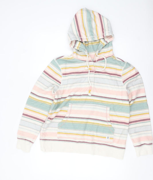 Fat Face Women's Multicoloured Striped Pullover Hoodie M