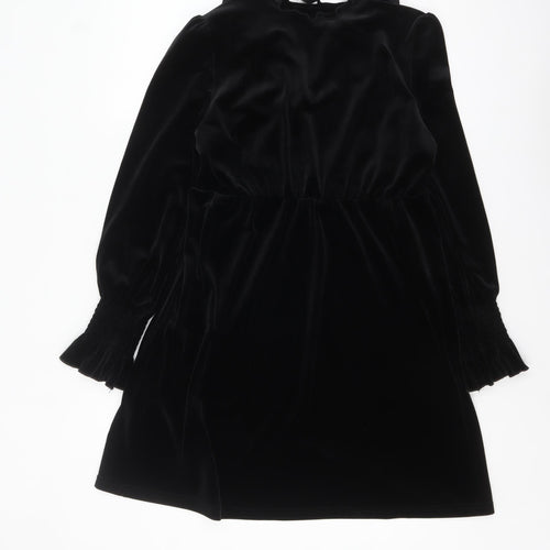 EMXEE Women’s Black Velvet Shift Dress Size 12 Long Sleeve Party Style