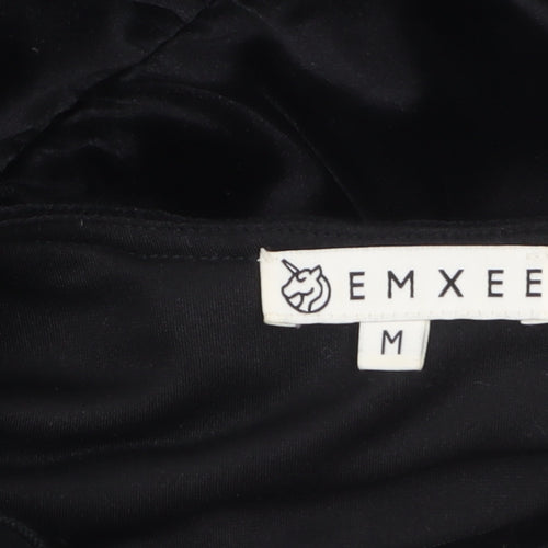 EMXEE Women’s Black Velvet Shift Dress Size 12 Long Sleeve Party Style