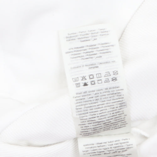 Jack & Jones Men’s White Pullover Hoodie M Logo Fleece Sweatshirt