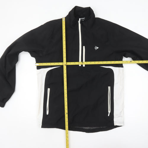 Dunlop Men's Black Windbreaker Jacket Size M 1/4 Zip Sports Coat