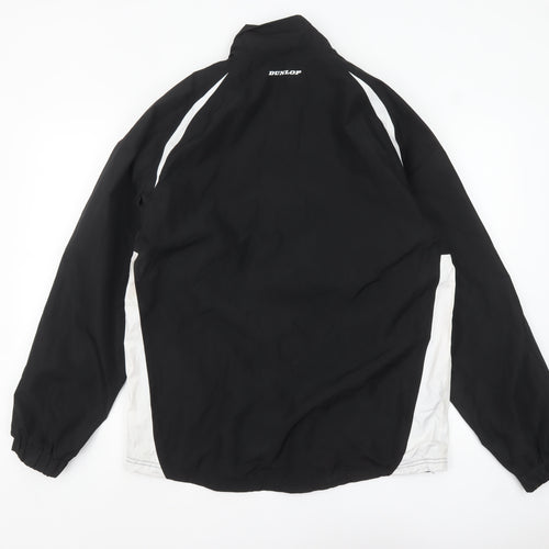 Dunlop Men's Black Windbreaker Jacket Size M 1/4 Zip Sports Coat