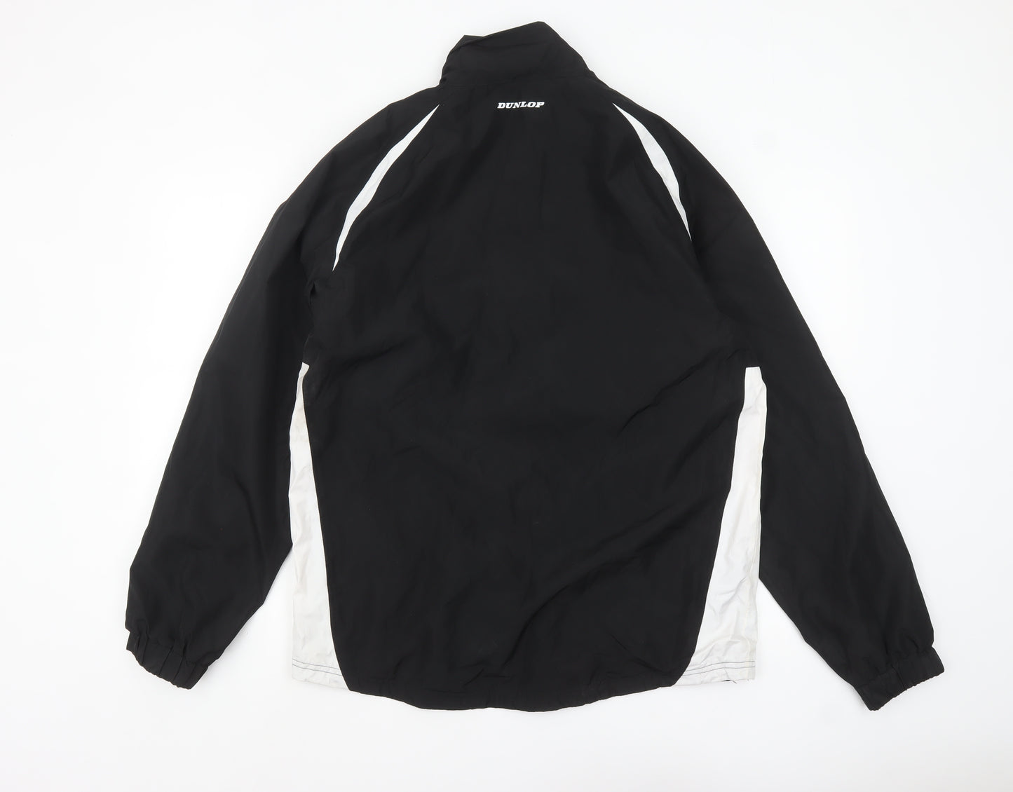 Dunlop Men's Black Windbreaker Jacket Size M 1/4 Zip Sports Coat