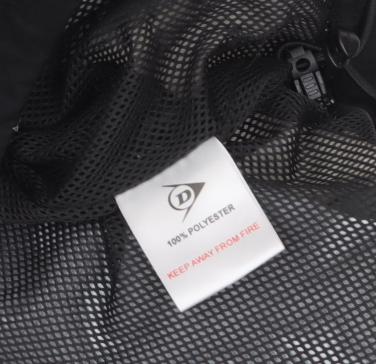 Dunlop Men's Black Windbreaker Jacket Size M 1/4 Zip Sports Coat