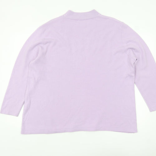 Damart Women’s Purple Mock Neck Beaded Pullover Jumper Size 26/28
