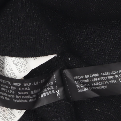 Zara Women Black Feather Trim Knit Shift Dress Size 12