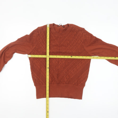 ONLY Women's Brown Knit Crew Neck Pullover Jumper Size S