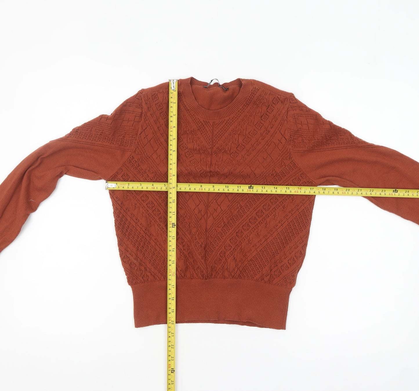 ONLY Women's Brown Knit Crew Neck Pullover Jumper Size S