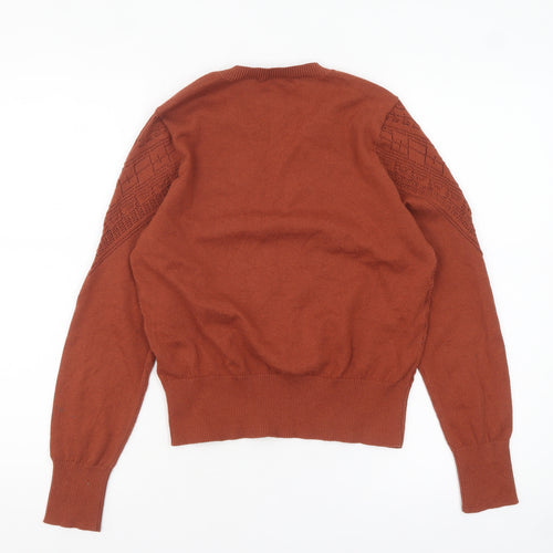 ONLY Women's Brown Knit Crew Neck Pullover Jumper Size S