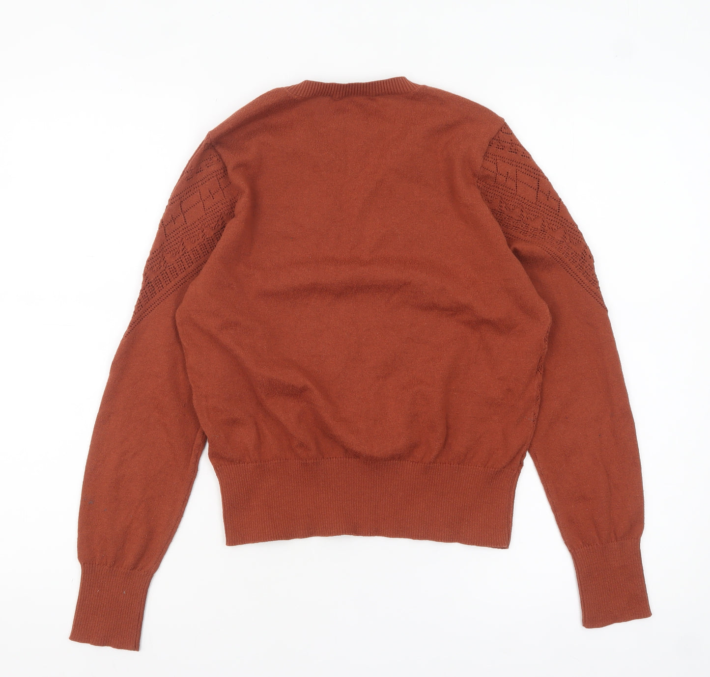 ONLY Women's Brown Knit Crew Neck Pullover Jumper Size S